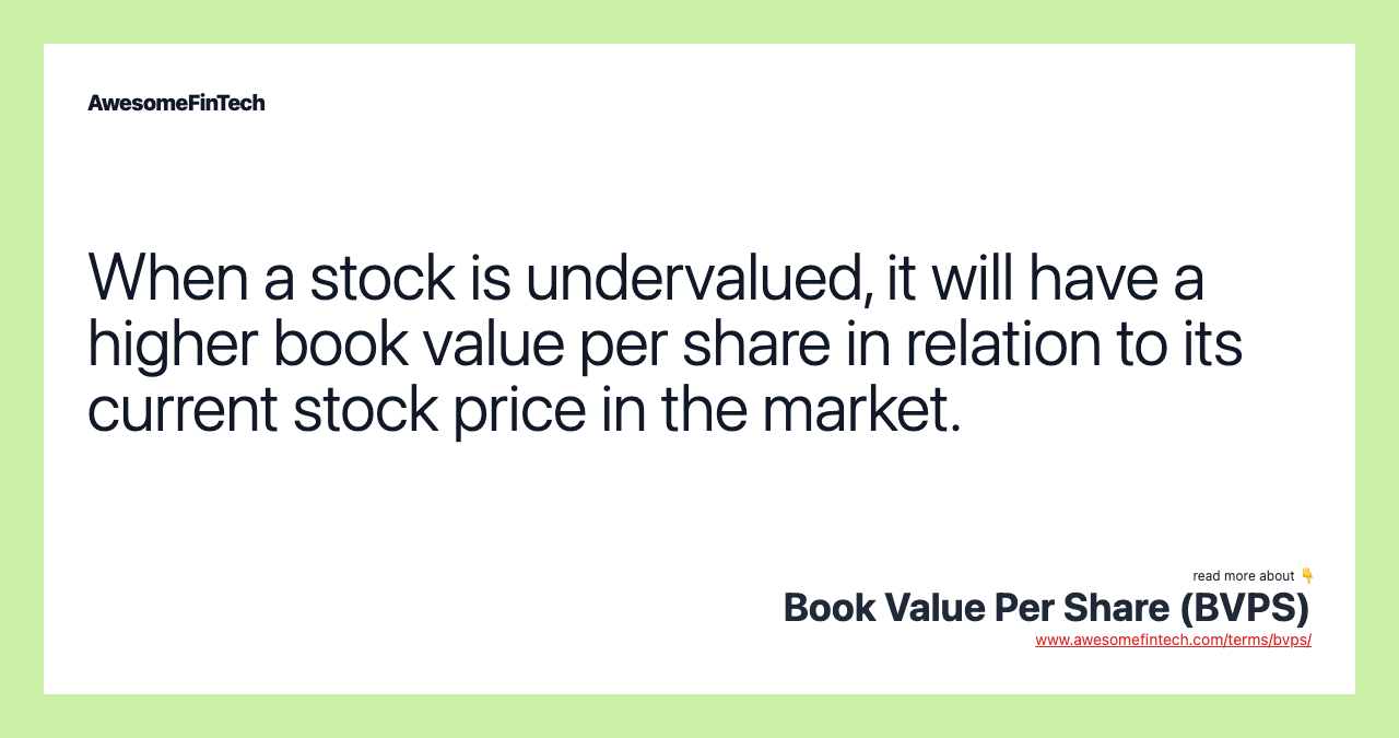 Book Value Per Share Bvps Awesomefintech Blog