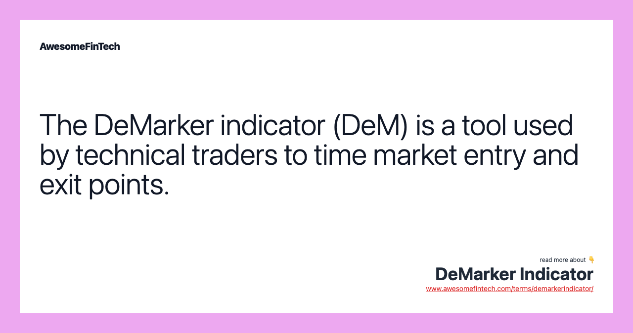 DeMarker Indicator AwesomeFinTech Blog