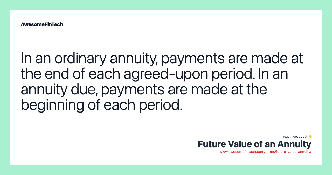 Future Value Of An Annuity Awesomefintech Blog