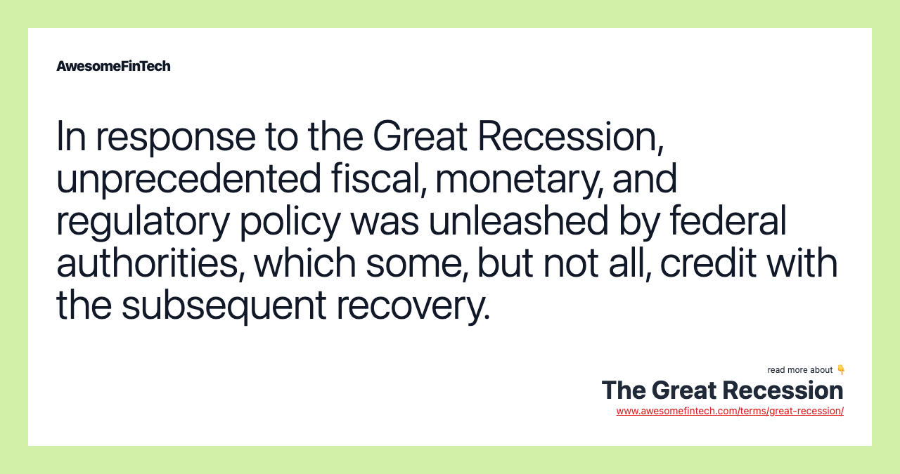 The Great Recession Awesomefintech Blog