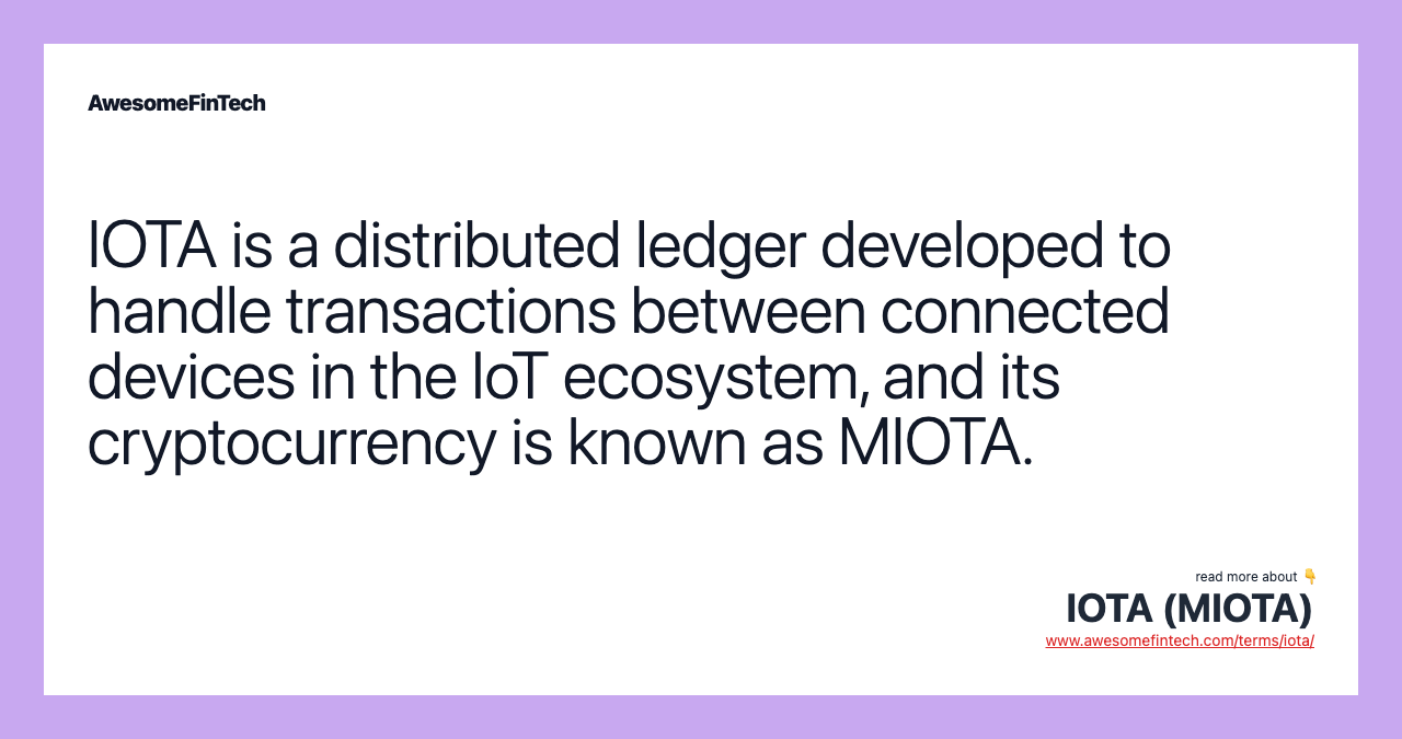 Iota Miota Awesomefintech Blog