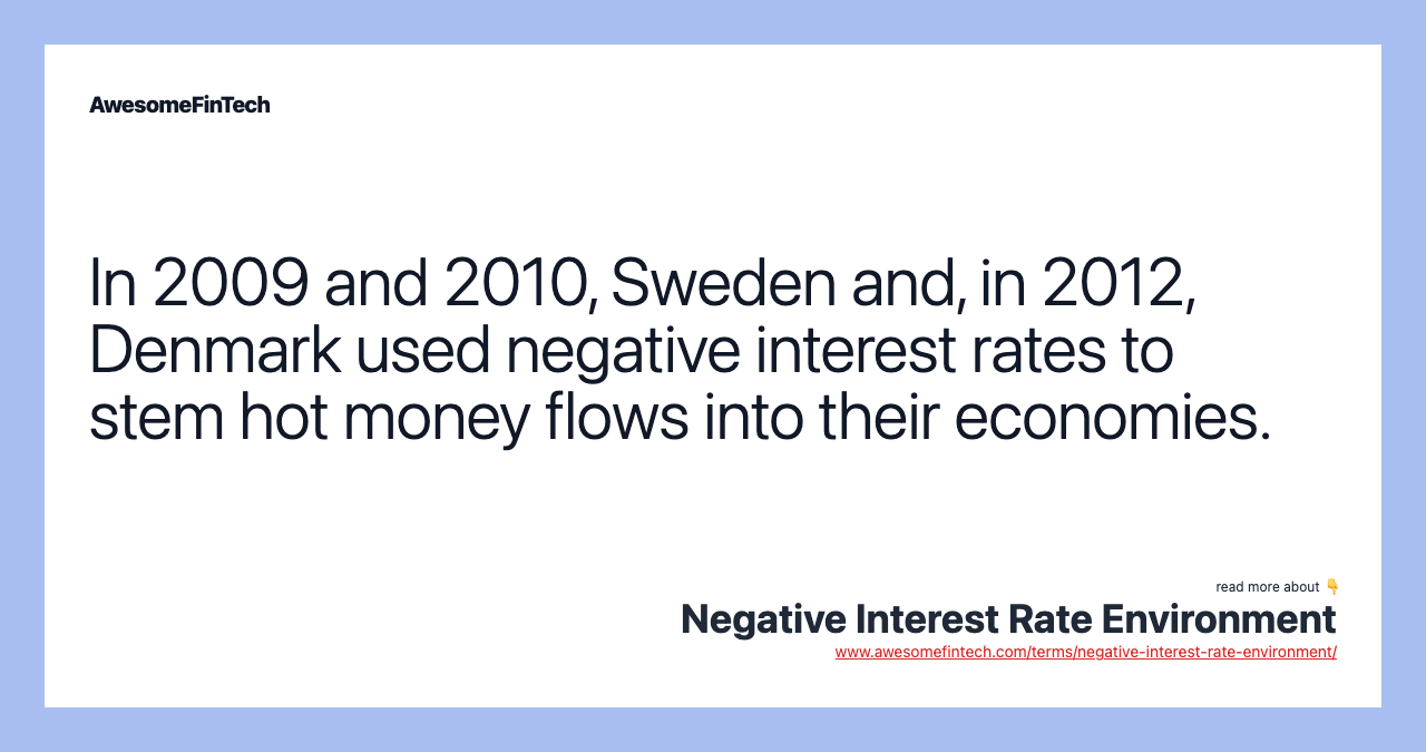 Negative Interest Rate Environment Awesomefintech Blog