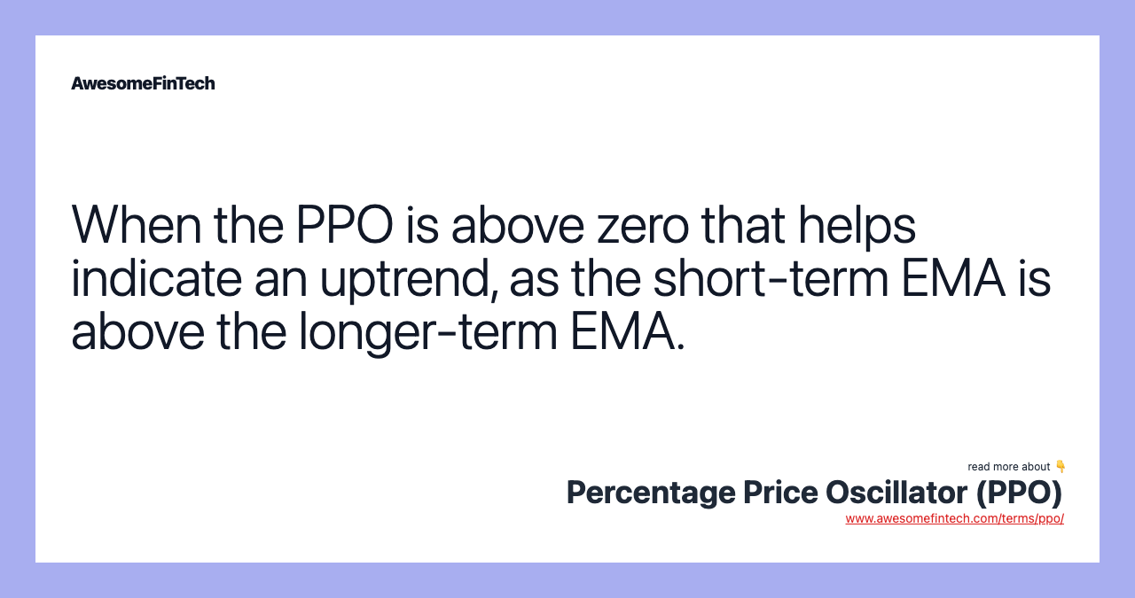 Percentage Price Oscillator PPO AwesomeFinTech Blog