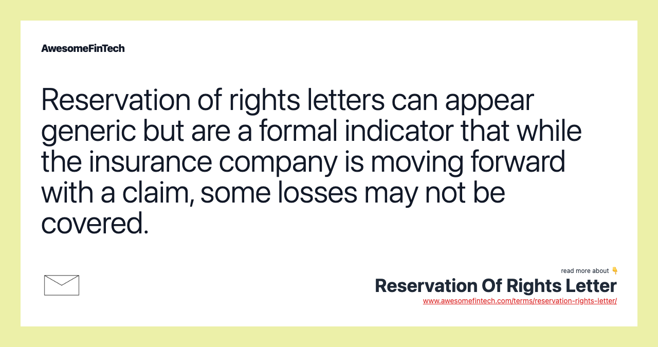 Reservation Of Rights Letter AwesomeFinTech Blog