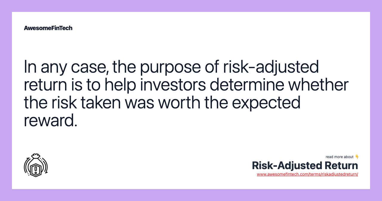 Risk Adjusted Return Awesomefintech Blog