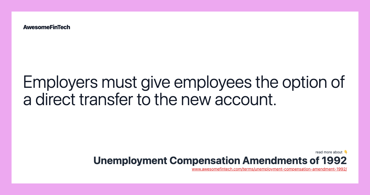 Unemployment Compensation Amendments Of Awesomefintech Blog